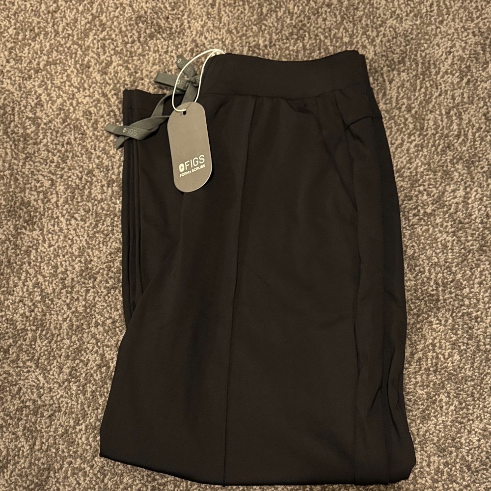 FIGS Womens FormX Wide Leg Black Scrub Pants